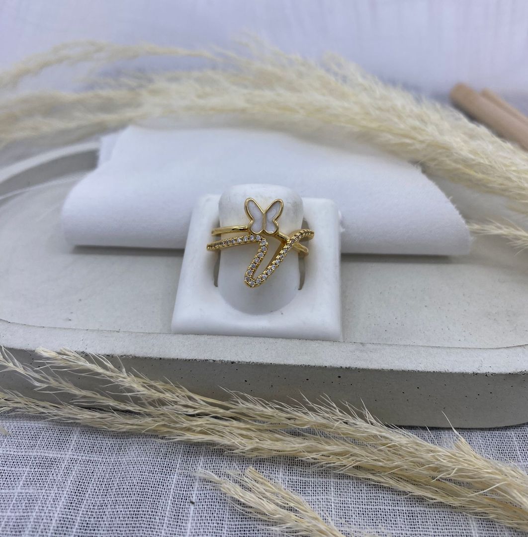 Anillo mariposa, dorado, covergold 