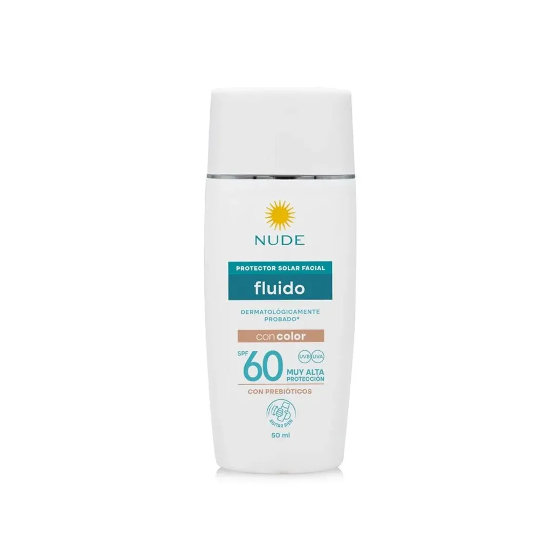 PROTECTOR SOLAR FACIAL FLUIDO SPF 60 CON COLOR 50 ML NUDE