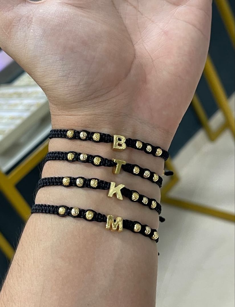 Pulsera letra Inicial balin 4mm liso e italy