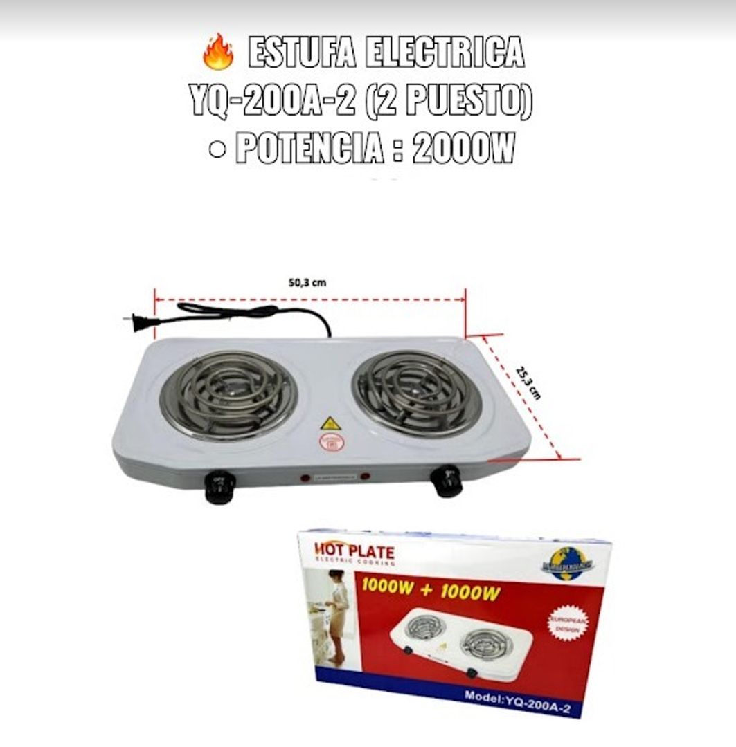ESTUFA ELECTRICA 2 PUESTOS 