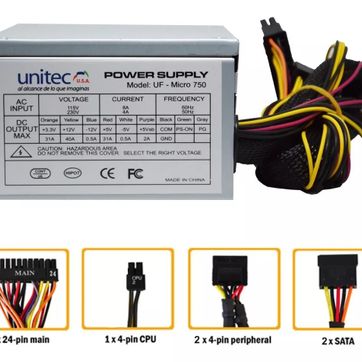 Micro Fuente de Poder Unitec 750W - imagen 2