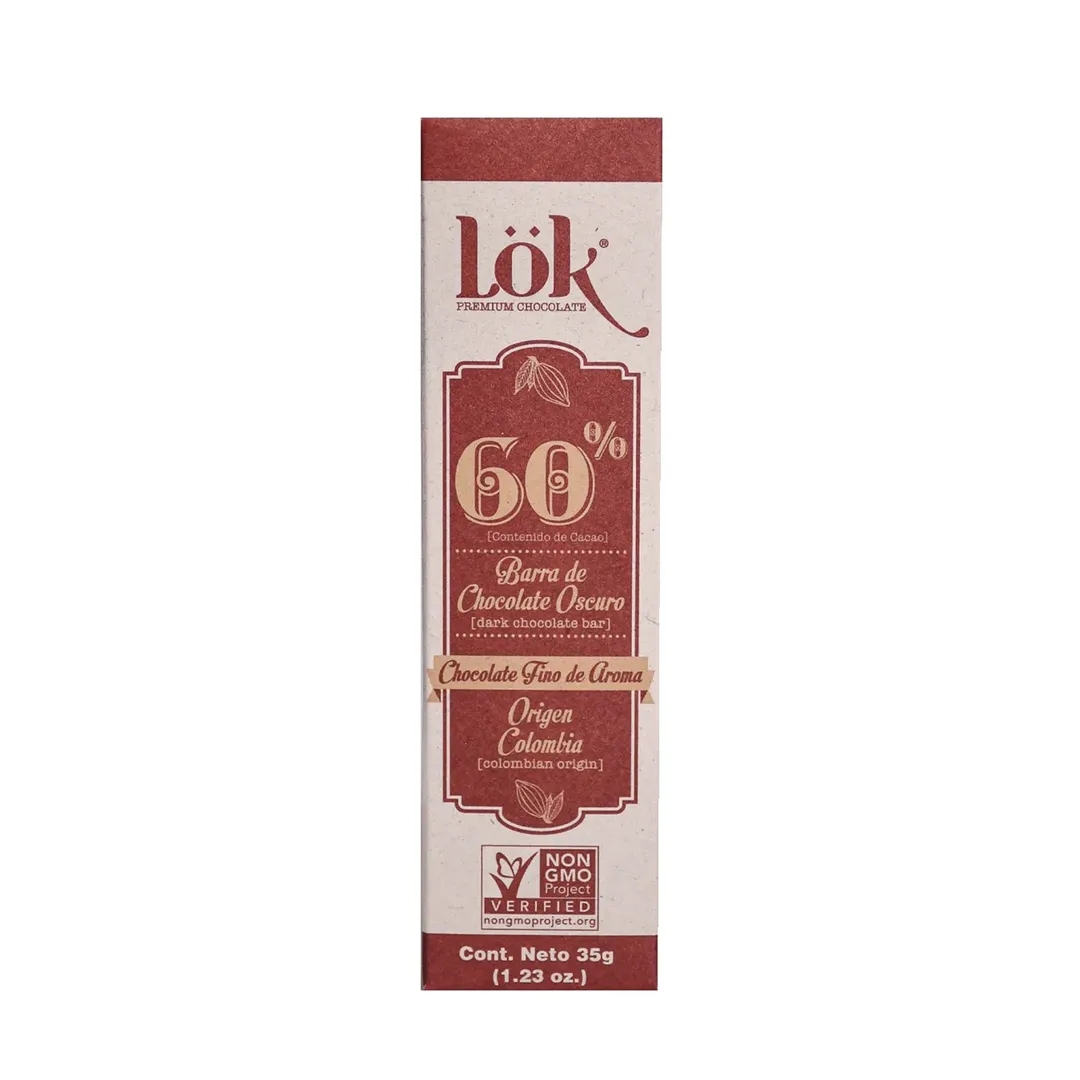 BARRA DE CHOCOLATE LOK 60% ORIGEN*35G