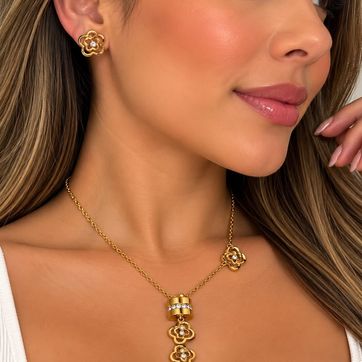 Set collar + aretes acero inoxidable  - imagen 1