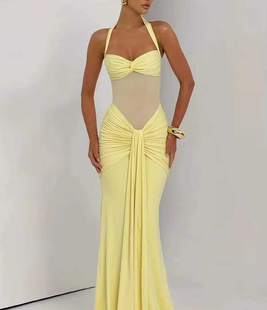 VESTIDO AMARLLO TALLA (S)