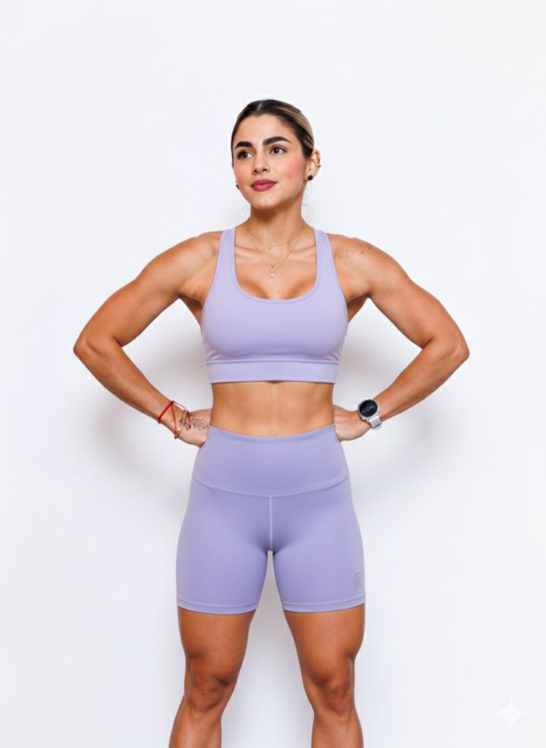 Conjunto top + short tiro alto