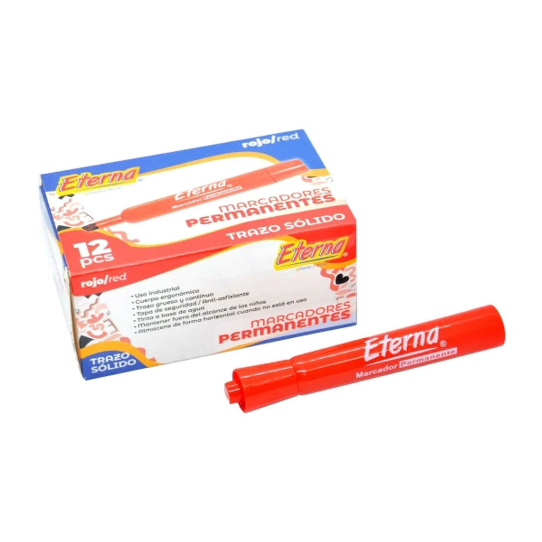 MARCADOR ETERNA PERMANENTE ROJO-LCP