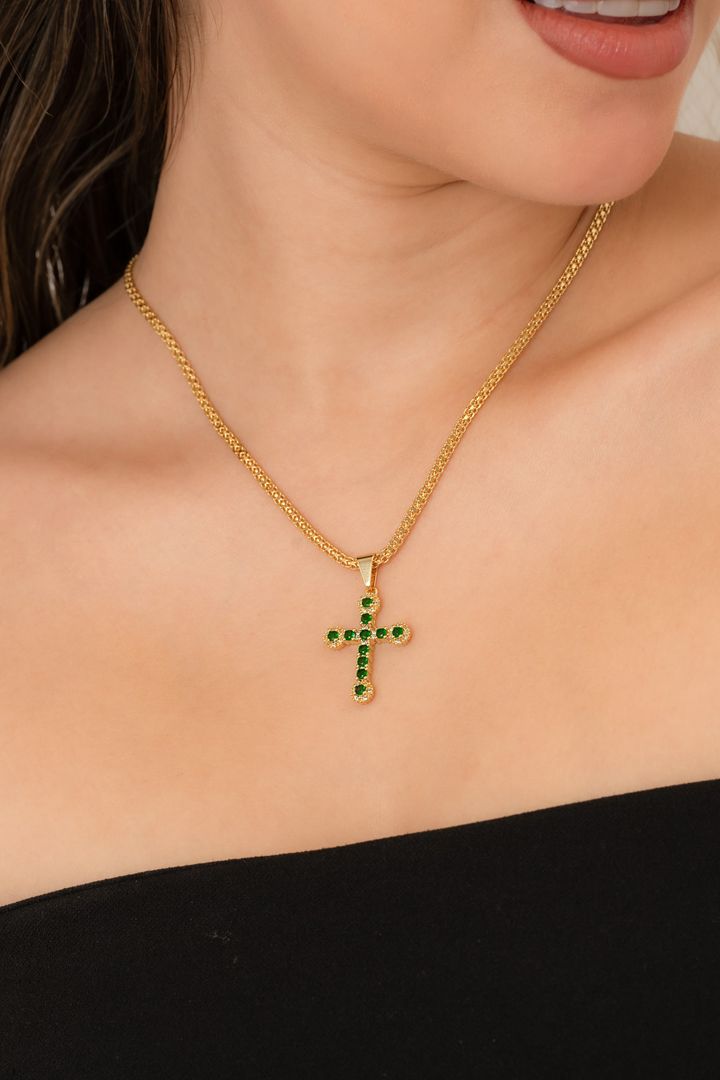 Cadena chino dije cruz Swarovski 