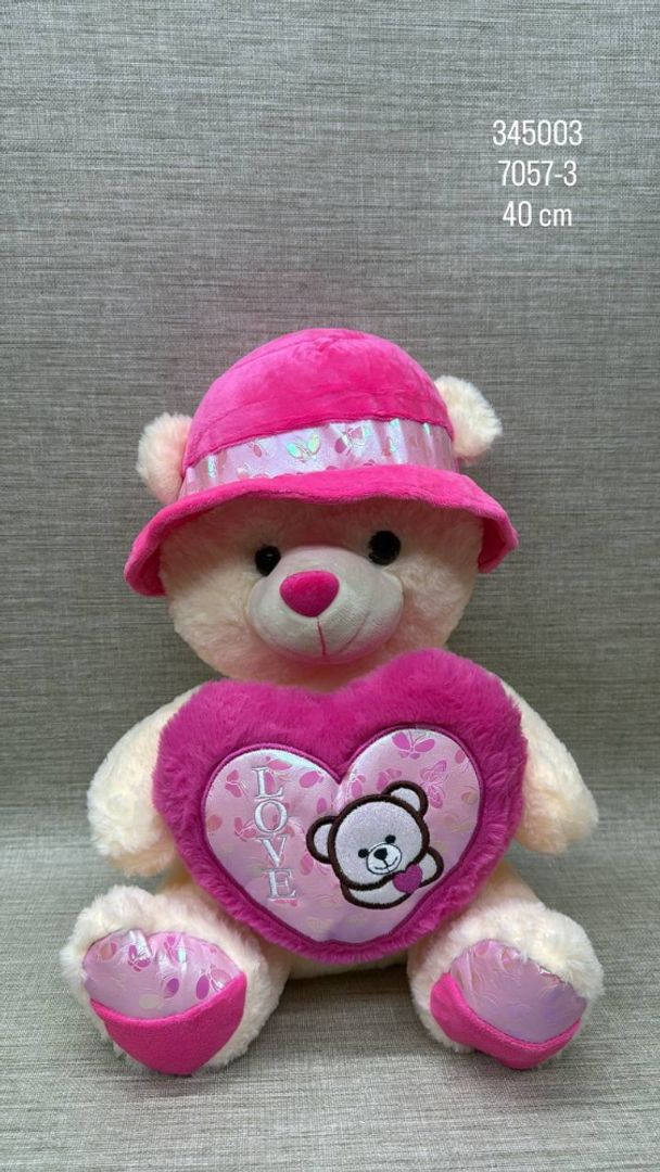 OSO CON PAVA BRILLANTE DE 40 CM 