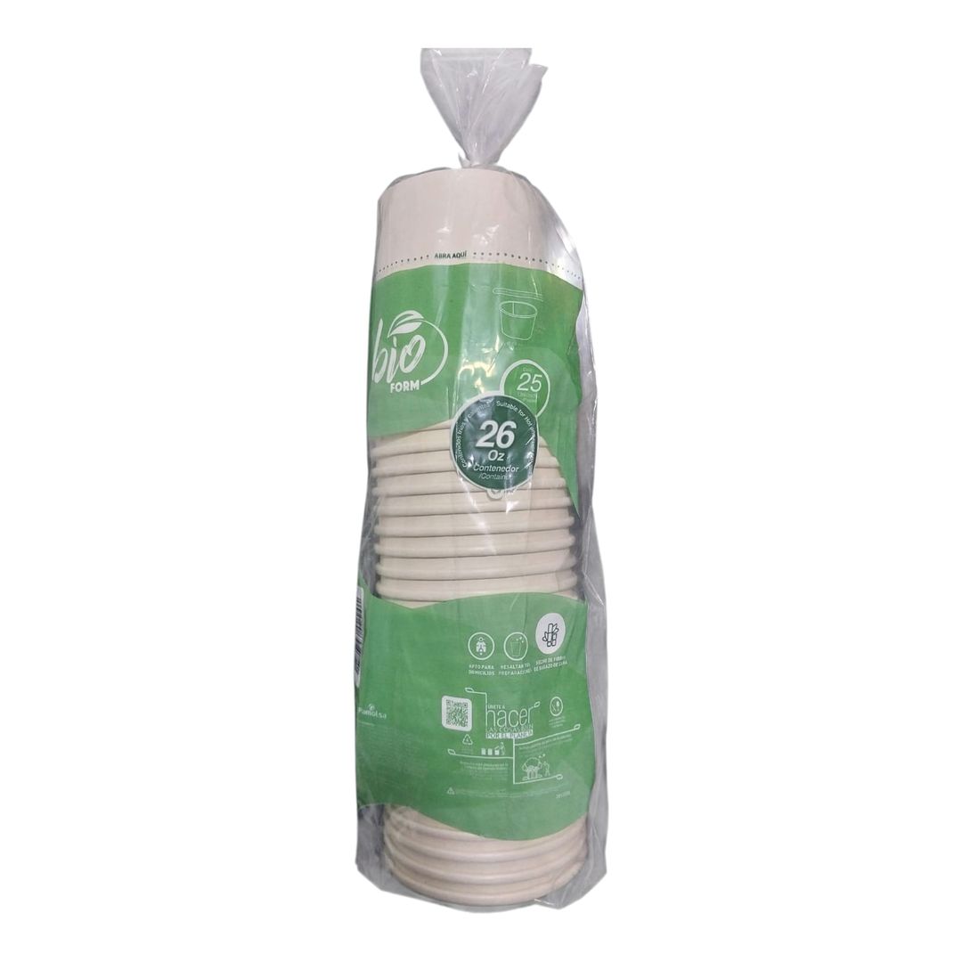    S. CONTENEDOR 26 OZ BIOFORM CARTON PAQ X 25 UND 