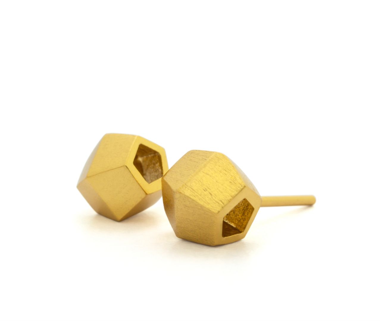 GOLD DOUBLE CONE STUDS