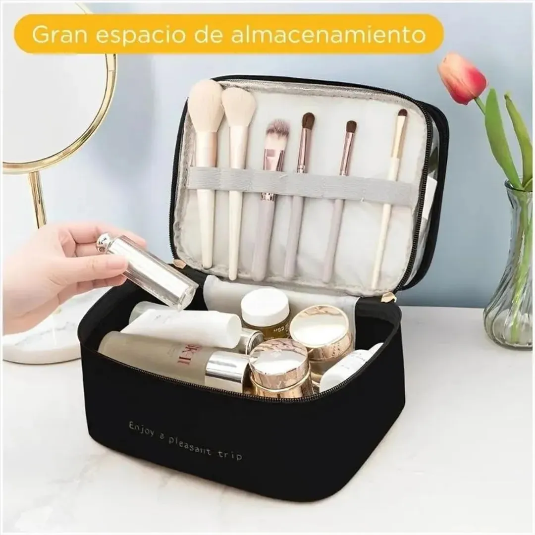 COSMETIQUERA DOBLE ORGANIZADOR DE MAQUILLAJE NECESER DUKMAR