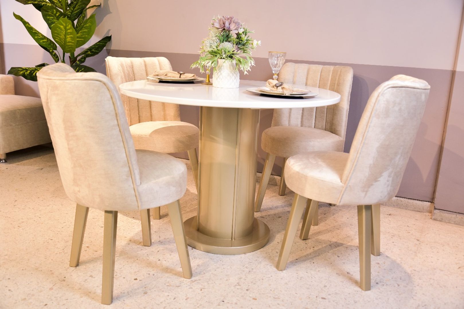 CDOR AQUA X4  BASE CIRCULAR CHAMPAÑA TAPIZ MARFIL