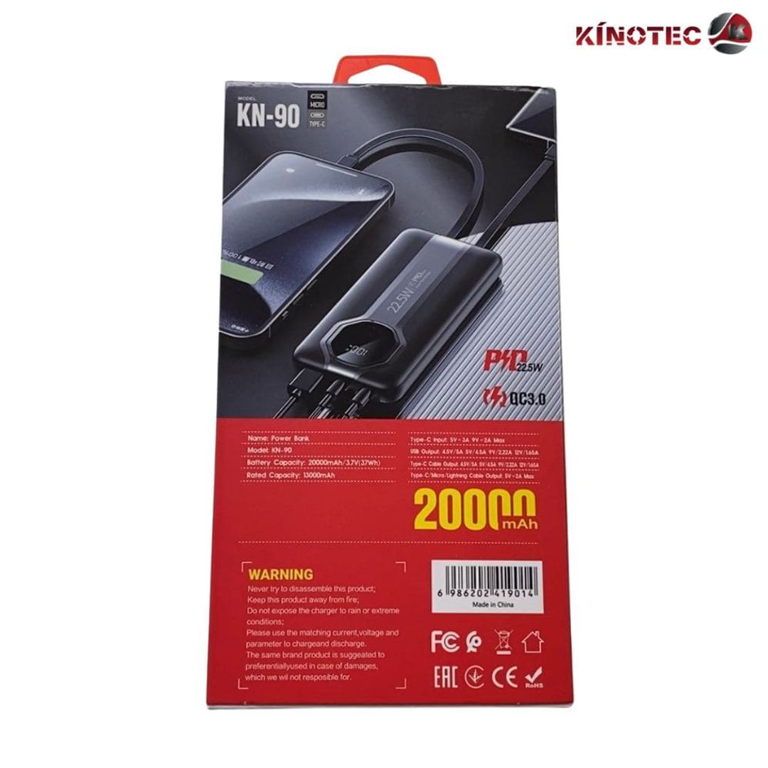Power Bank Kinotec KN-90 – 20.000 mAh