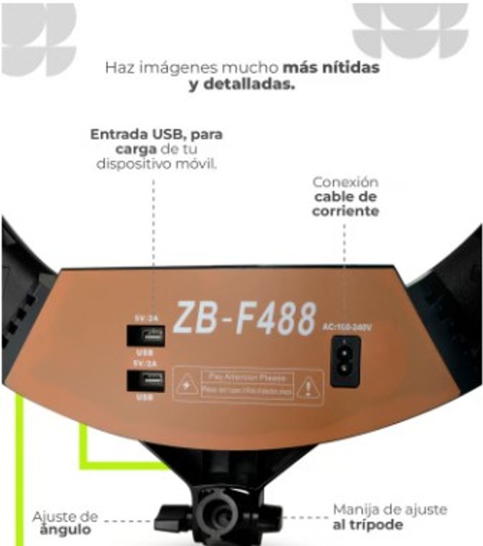 ro de luz soporte celular triple y tripode de luz 55 cm