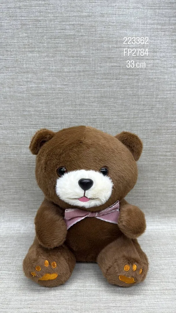 OSO SENTADO CON MOÑO DE  33 CM 