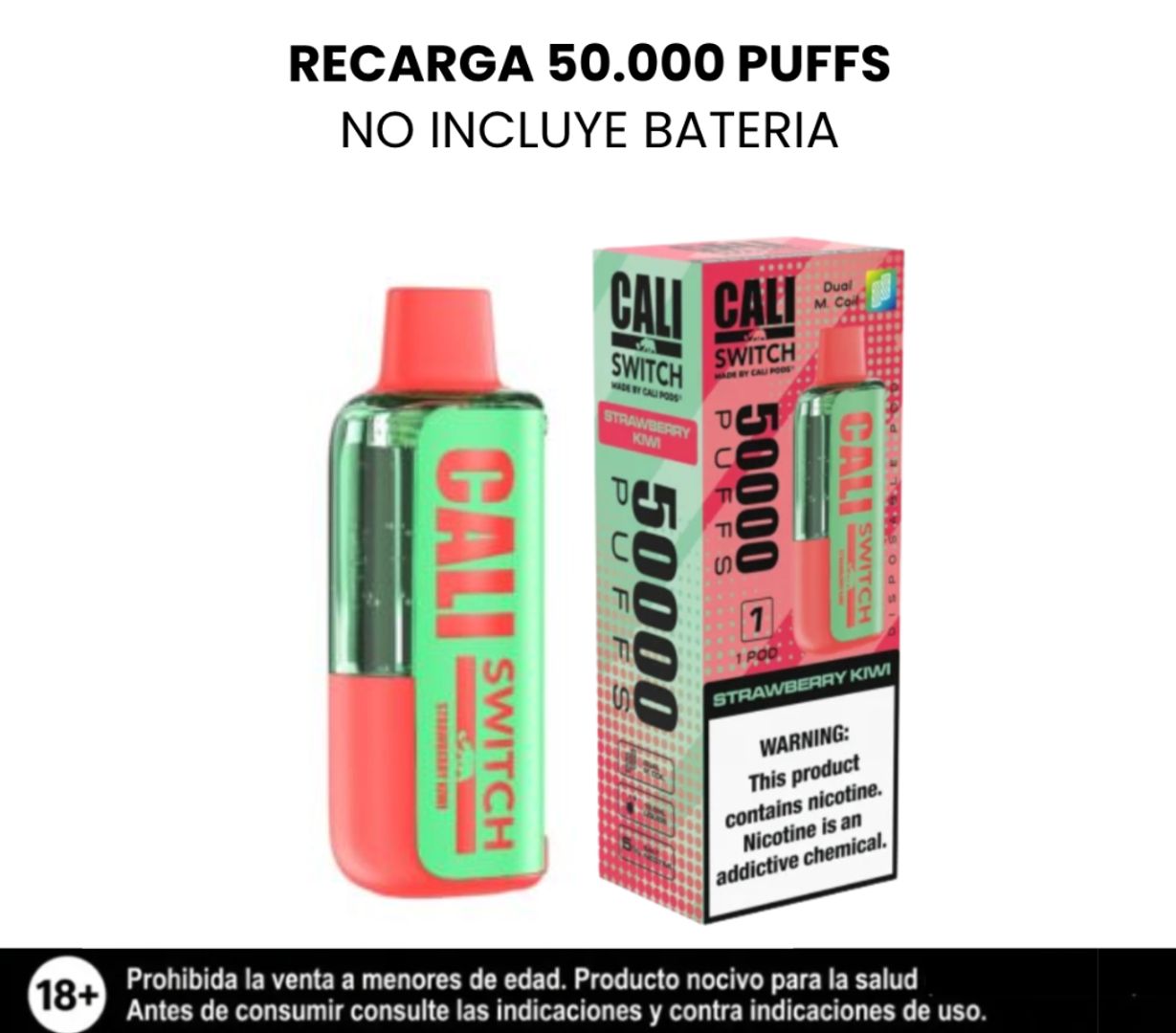 Cali Pod 50.000 puffs es una recarga, no sirve sin la bateria, bateria y pod se venden por separado. 