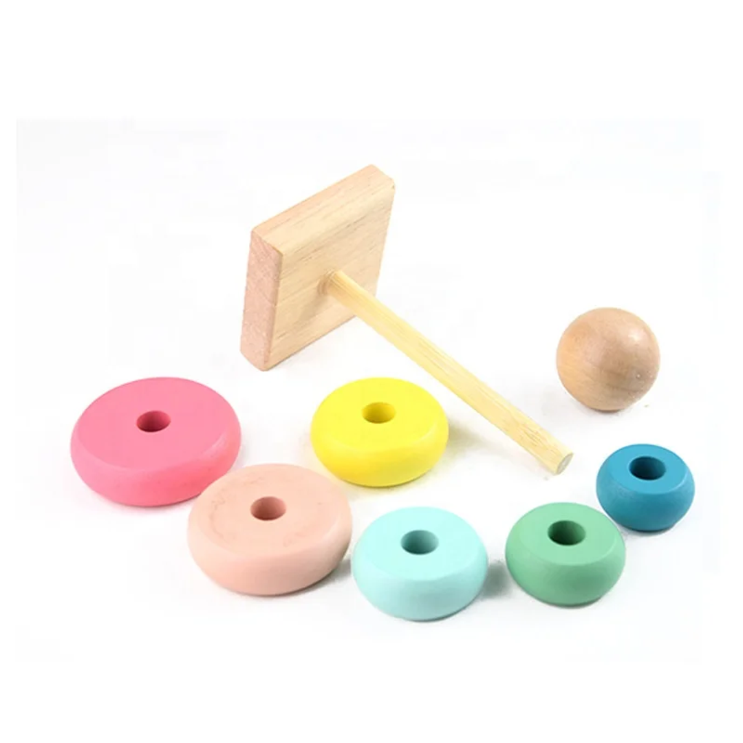 Donas Apilables Encajar Torre De Colores Montessori Niños