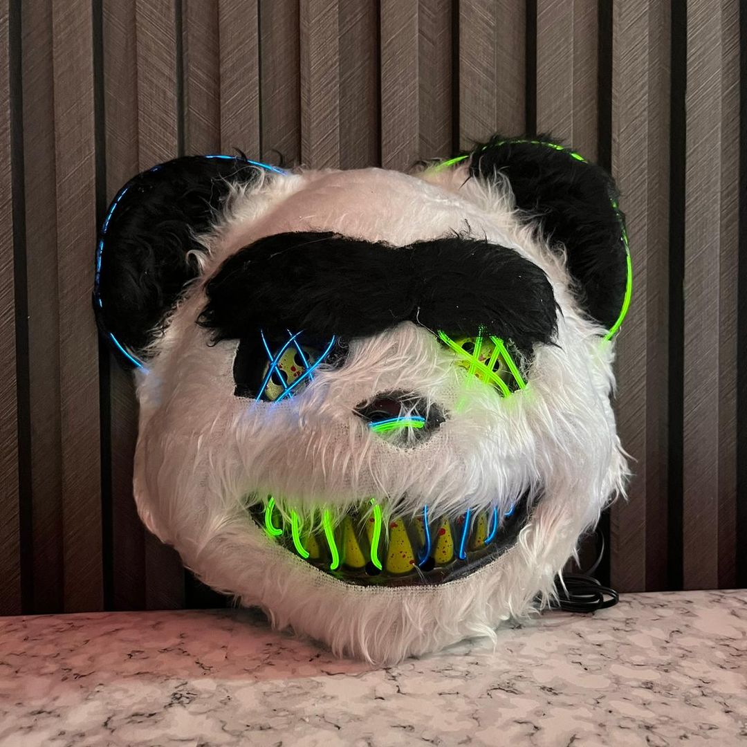 MASCARA DE PELUCHE DOBLE LUZ