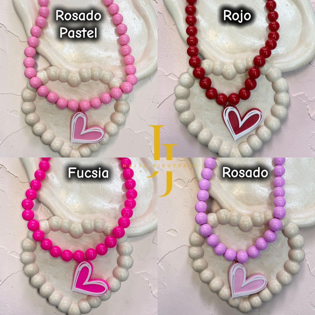 Collar y corazón chicle