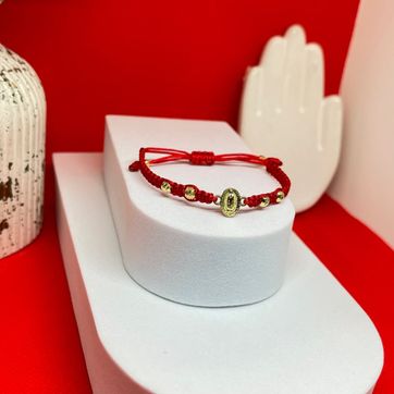 Pulsera tejida virgen guadalupe balin 4mm italy - imagen 1