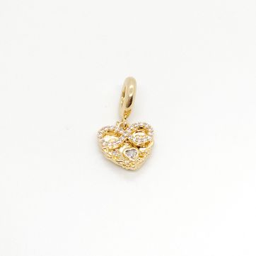 DIJE CHARM CORAZÓN RODINADO - imagen 1