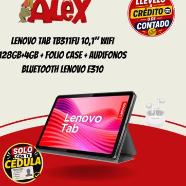 Imagen del producto Lenovo Tab TB311FU 10,1" WIFI 128GB+4GB + Folio Case + Audifonos Bluetooth Lenovo E310