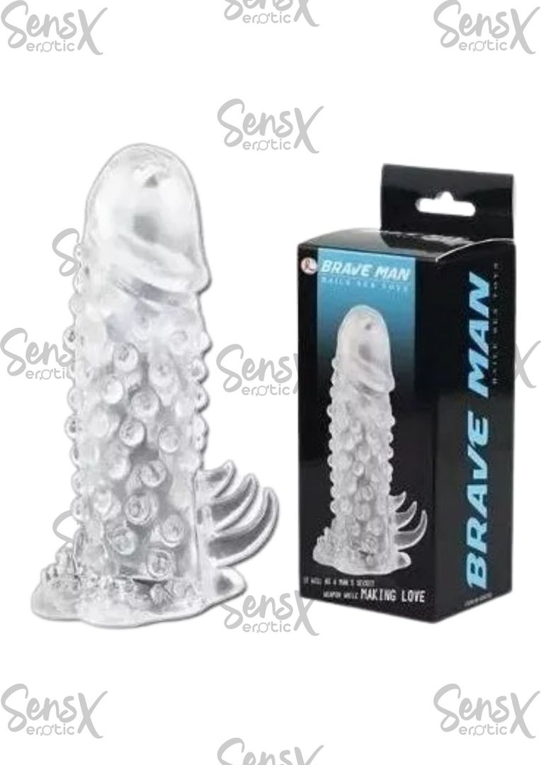 Funda Pene Extension Punto De Estimulacion Brave Man L 16 Cm