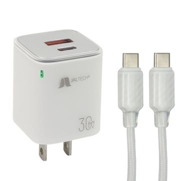 Cargador Jaltech 30W GaN 1 Tipo C y 1 USB - imagen 1