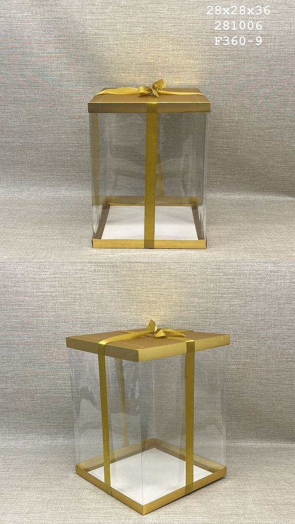 CAJA ACETATO DORADA 28X28