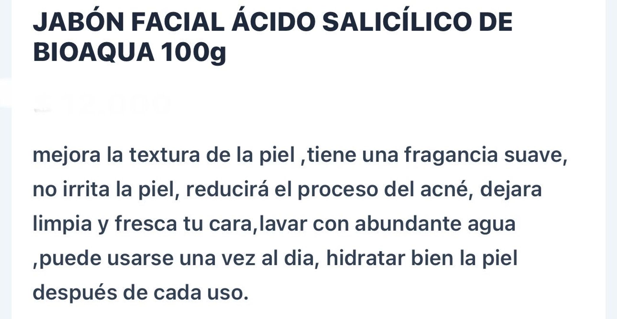 Jabón facial ácido salicilico 