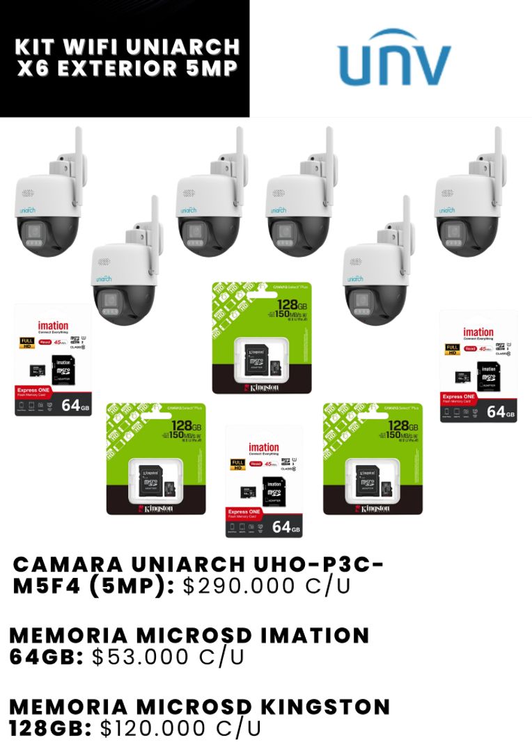 KIT WIFI UNIARCH X6 EXTERIOR 5MP