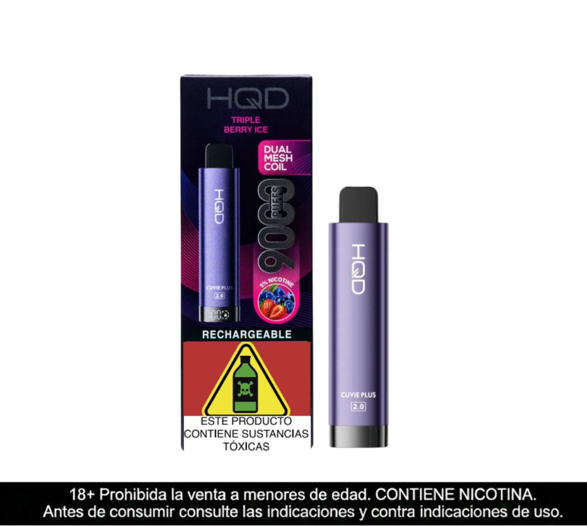 Hqd Cuvie Plus 2.0 Triple Berry Ice 9.000 Puffs