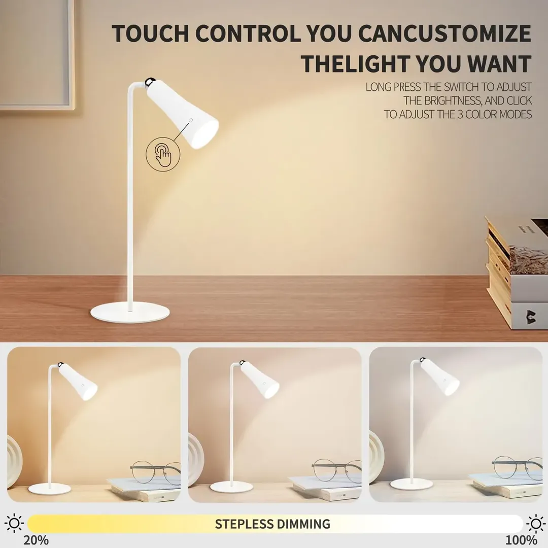 LAMPARA LUZ LED DE ESCRITORIO INALAMBRICA CUELLO FLEXIBLE