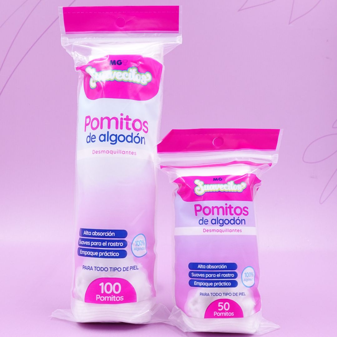 POMITOS DE ALGODÓN DESMAQUILLANTES PEQUEÑO 