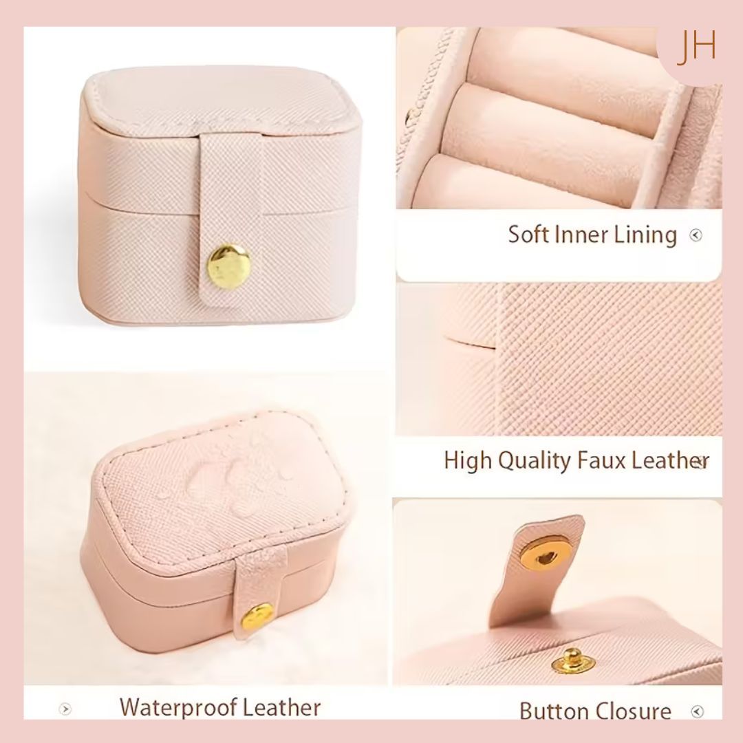 Mini Joyero para anillos Rosa Cuero Pu