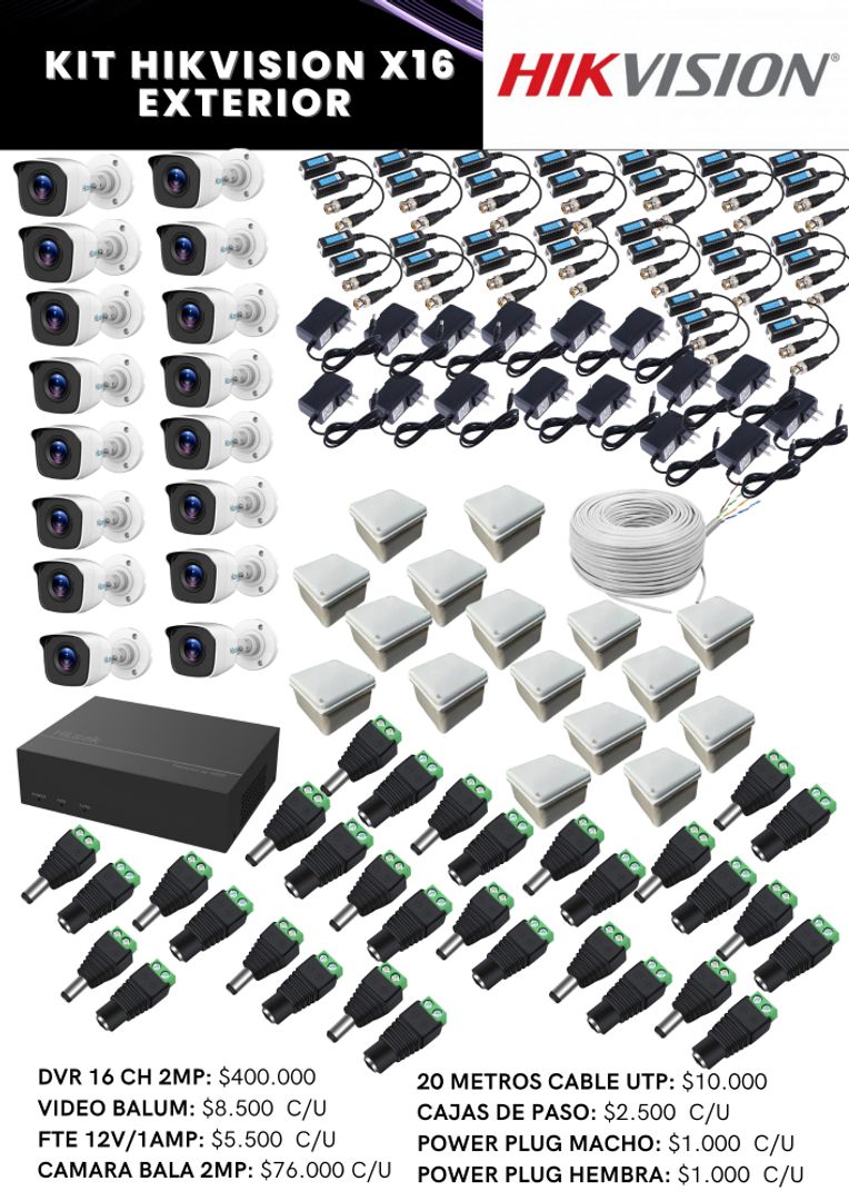 KIT HIKVISION X16 EXTERIOR