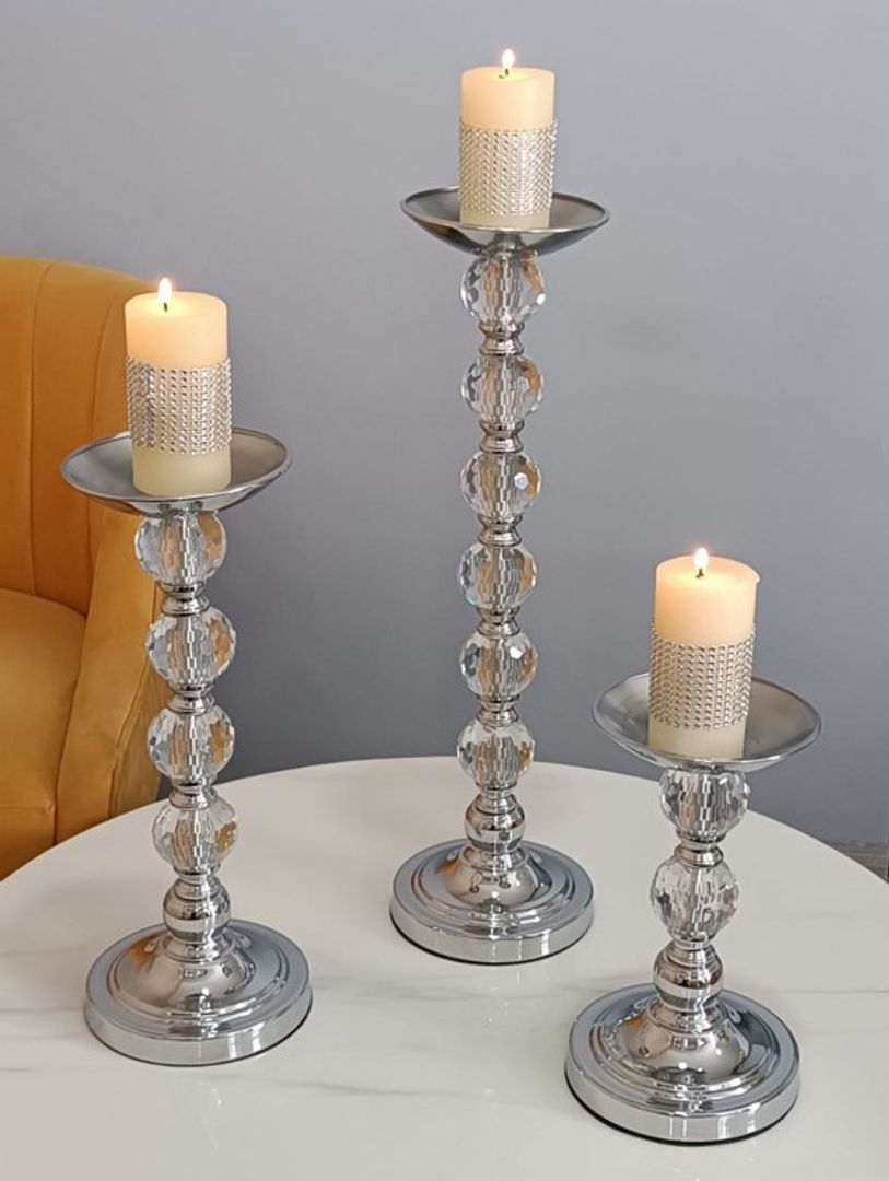 Base Candelabro Plateados
