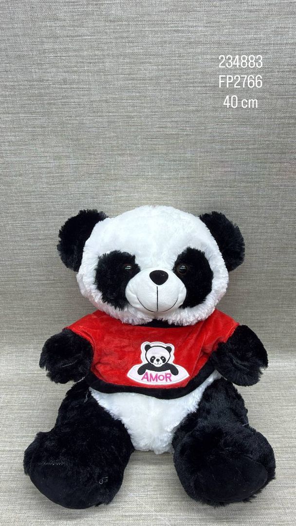 OSO PANDA CON CAMISA ROJA BORDADA (AMOR)