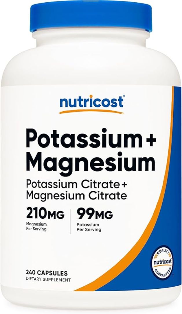 Potasio (99 mg) Citratos de magnesio (210 mg), 240 CAP Nutricost 