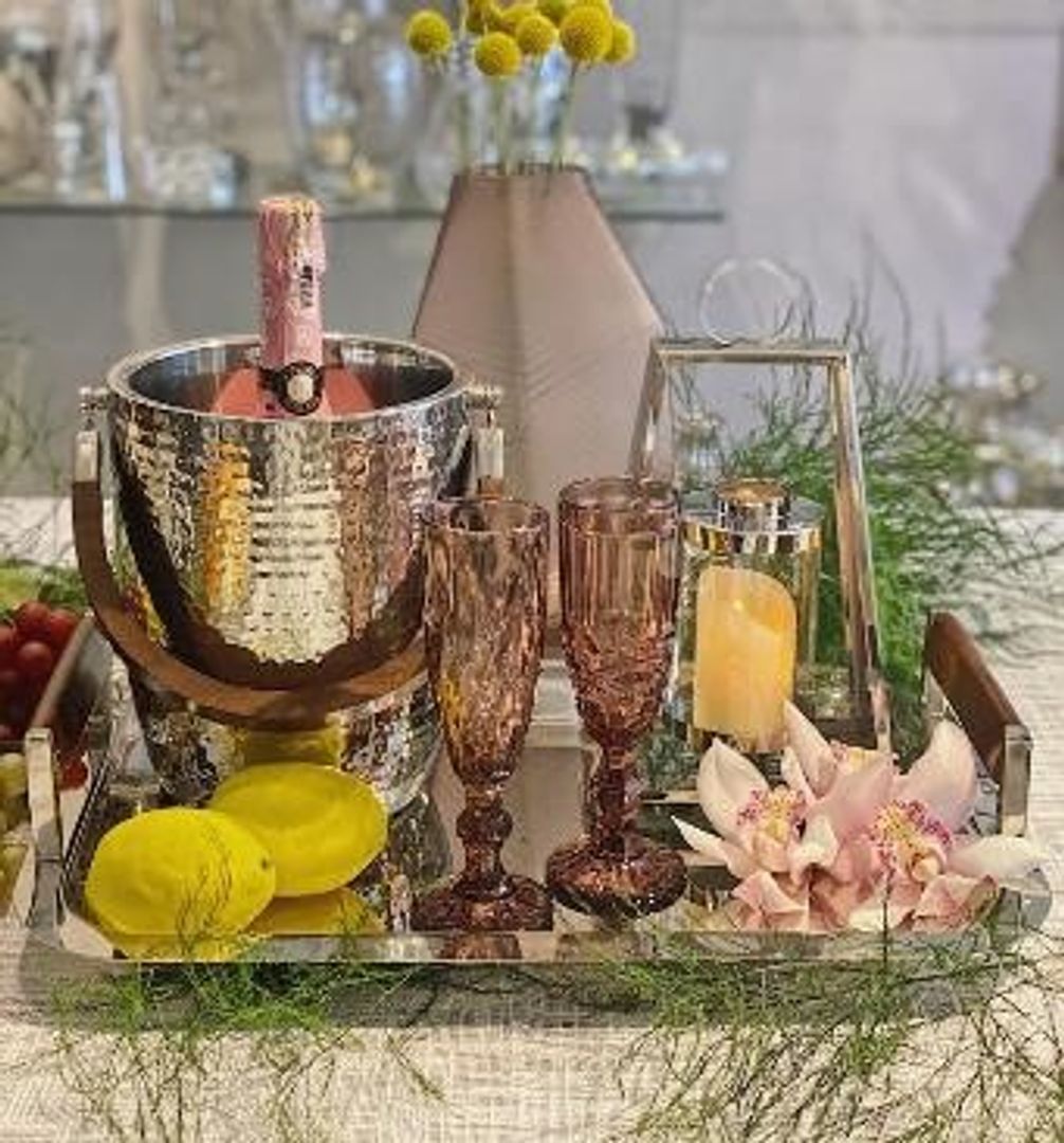 Cubitera de hielos en acero y agarradera de madera