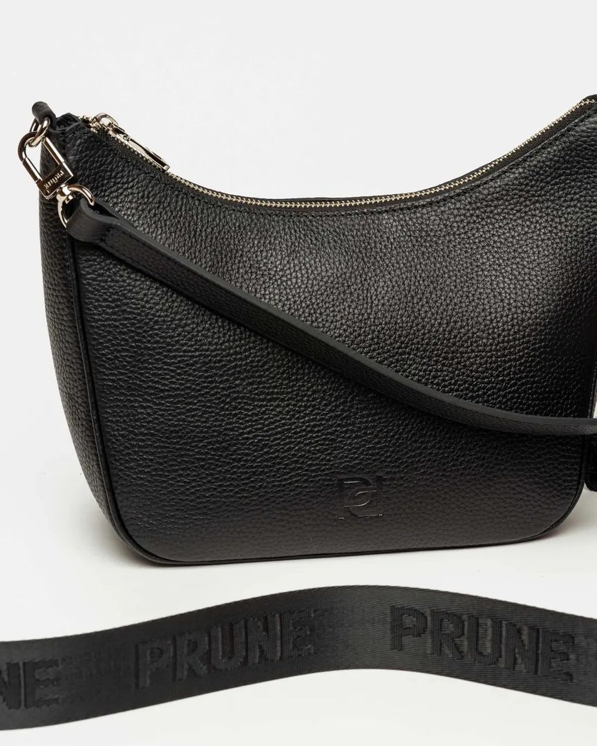 BANDOLERA VENECIA NEGRO EN CUERO GRANEADO
