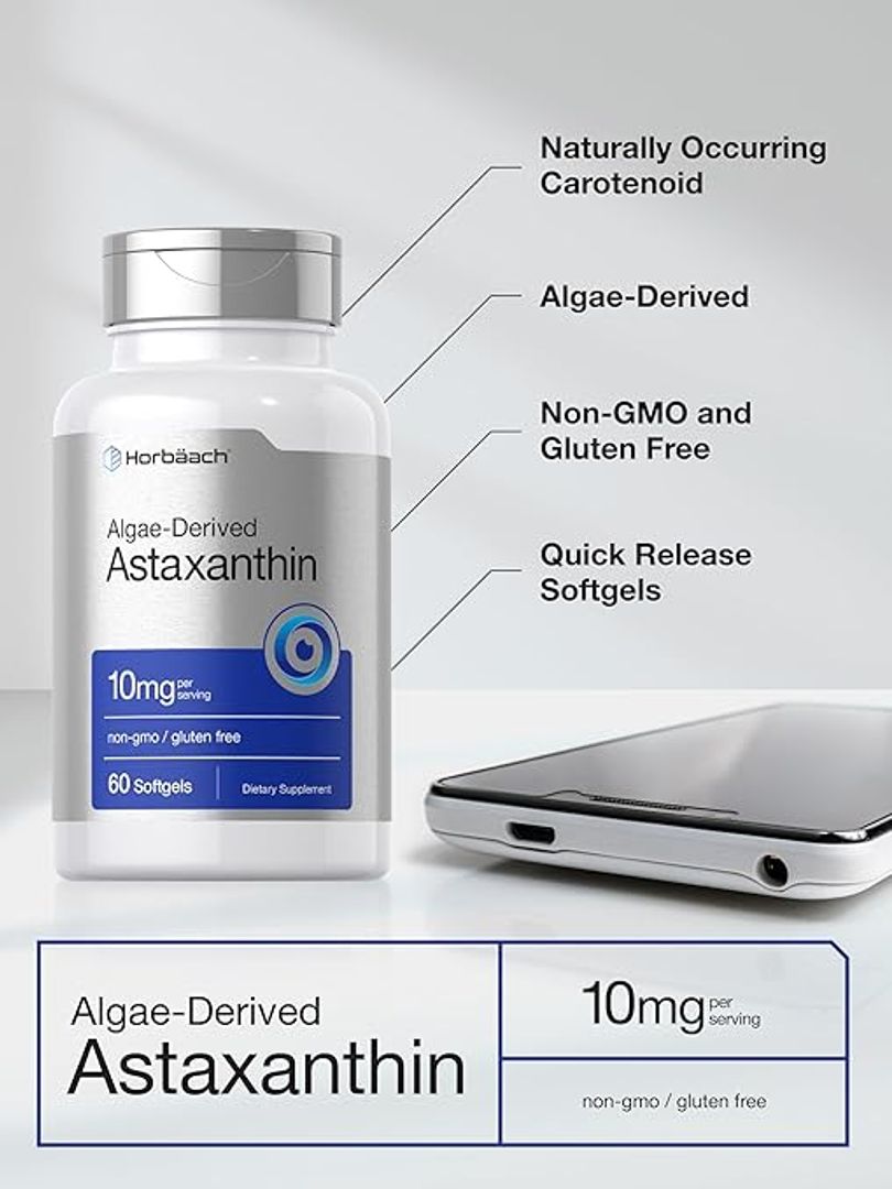 Astaxantina 10mg 60 cap blandas Horbaach