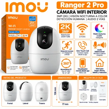 Imagen del producto  Cámara IMOU Ranger 2 Pro 3MP – WiFi Interior