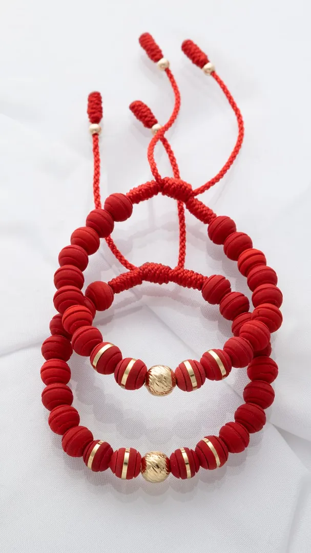 Par manillas roja balín Italy 8mm centro 