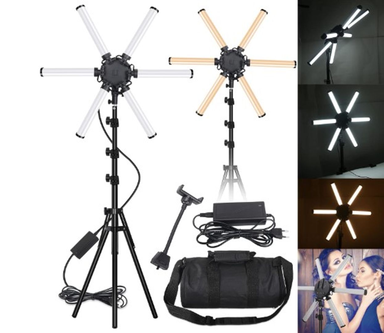 Yeah-hhi 60W LED Luz de Anillo 3200-5600K 