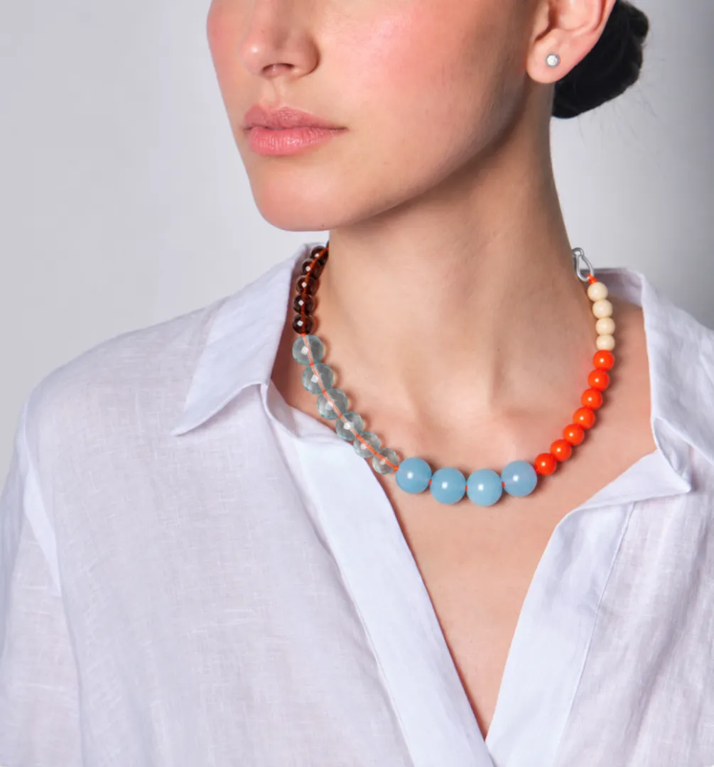 ROUND MIXED STONES NECKLACE