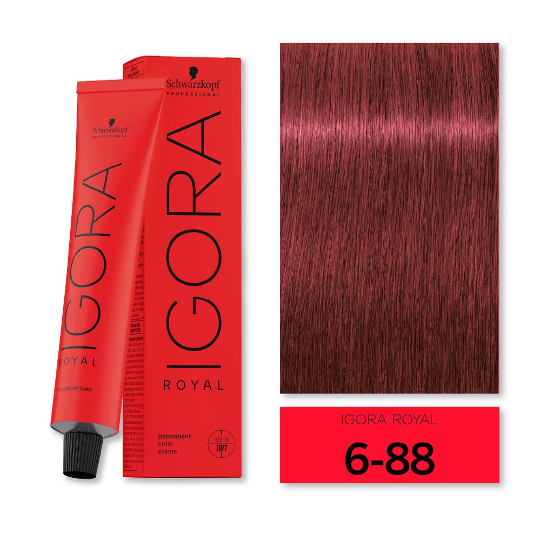 TINTE IGORA ROYAL RUBIO OSCURO ROJO INTENSO 6-88