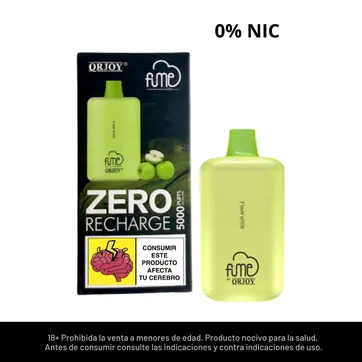 Imagen del producto Fume Recharge Sour Apple 0% Nic 5000 Puffs Recargable