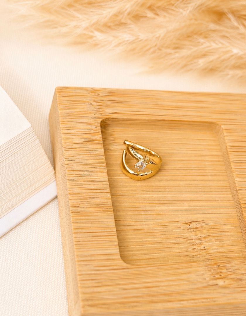 Earcuff dorado circon 