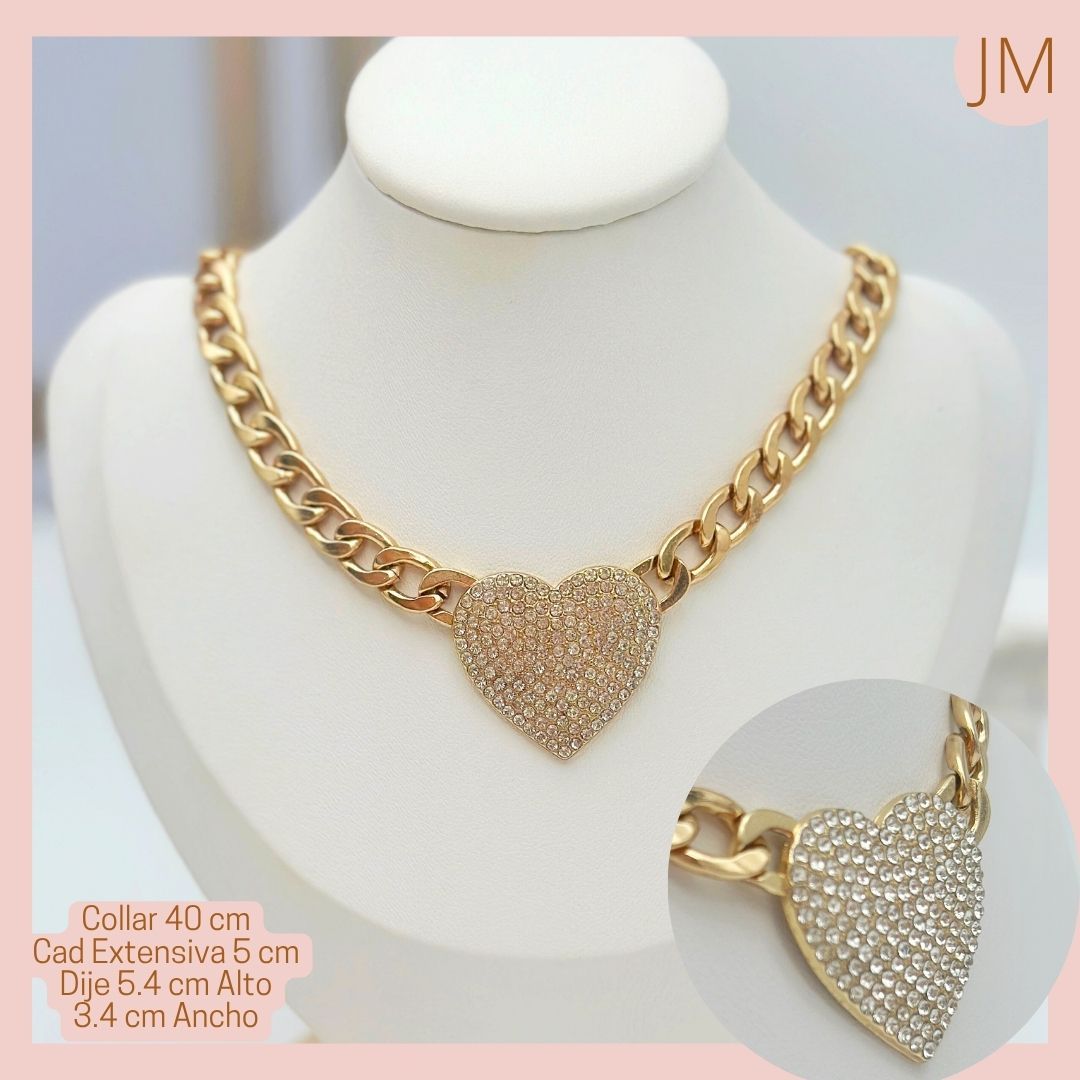 Collar Gargantilla Corazón Circonado 